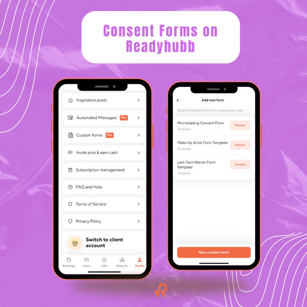 Consent Forms on Readyhubb